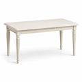 Table à manger rectangulaire en bois blanc cassé, style classique, 160 × 90 × 76 cm